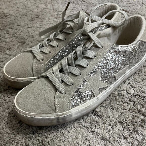 YOKI Shoes | Stylish Women's Glitter Sneakers | Color: White/Silver | Size: 8 - Picture 1 of 3